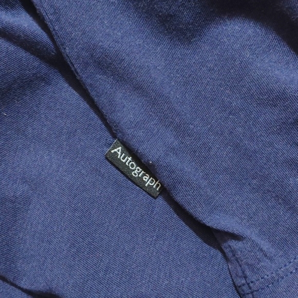 Autograph Navy Blue Pure Cotton Fullsleeve Men's T- Shirt - Picture 3 of 6